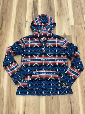 Cinch Southwestern Hoodie in Blue, Red & Black J4